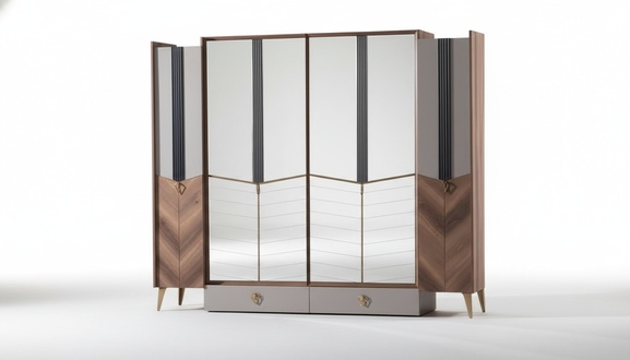 Kleiderschrank Schlafzimmer Moderne MÃ¶bel Braun Holz Luxus Design Hochwertige