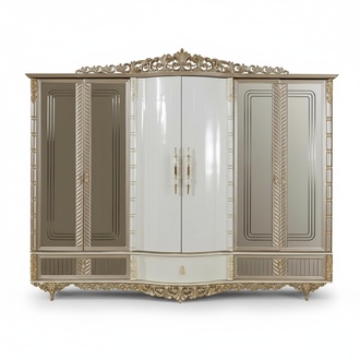 Kleiderschrank Schlafzimmer SechstÃ¼riger Schrank Holz Schlafzimmer