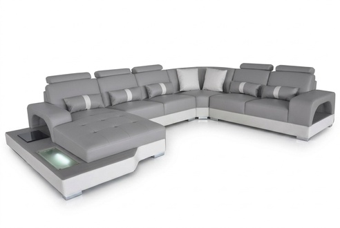 Leder Eck Sofa Eck Wohnlandschaft Garnitur Design Modern Couch
