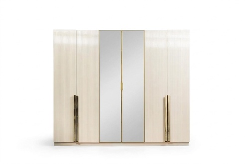 LuxuriÃ¶ser Beiger Kleiderschrank HolzmÃ¶bel Designer Aufbewahrungsschrank