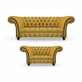 Luxus 2x Sofas Gelb Neu Modern MÃ¶bel Wohnzimmer Sofagarnitur Sitz Chesterfield