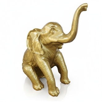 Luxus Designer Figur Goldene Statue Elefant 140cm Figuren Statuen