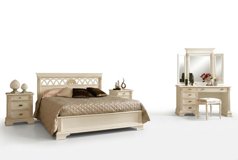 Luxus Schlafzimmer Set 6tlg. Bett 2x Nachttisch Schminktisch Designer MÃ¶bel Massivholz