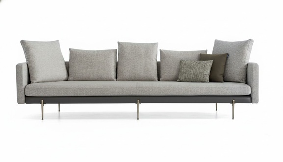 Luxus Sofa Grau Farbe Wohnzimmer Polster Textil 5 sitzer Couch FÃ¼nfsitzer