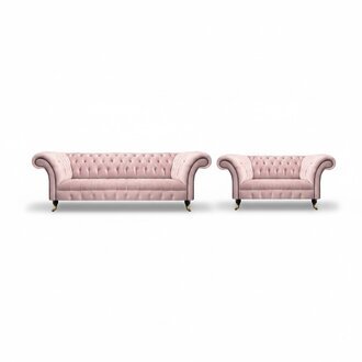 Luxus Sofas Dreisitze mit Zweisitzer Couch Chesterfield Wohnzimmer PolstermÃ¶bel