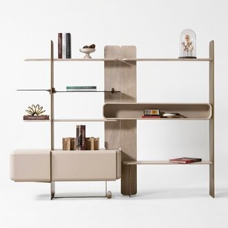 Modern BÃ¼cherregal Beige Exklusiv BÃ¼cherstÃ¤nder Regal WohnzimmermÃ¶bel