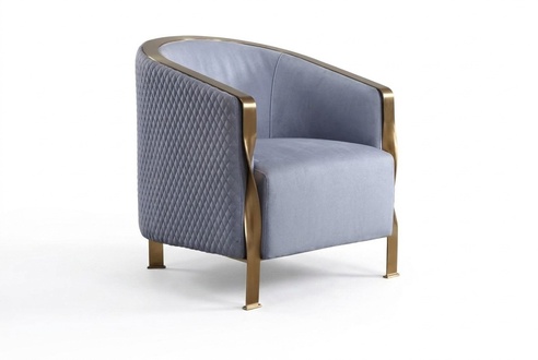 Modern luxuriÃ¶se Grau Sessel MÃ¶bel Fernseh Sofa Polster Club Stuhl Metall