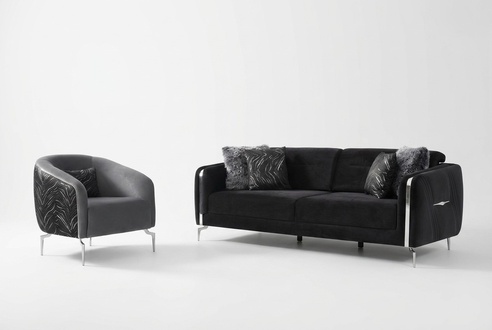 Modern Sofagarnitur 2 tlg Wohnzimmer Luxus Sofagarnitur 3+1 Sitzer MÃ¶bel