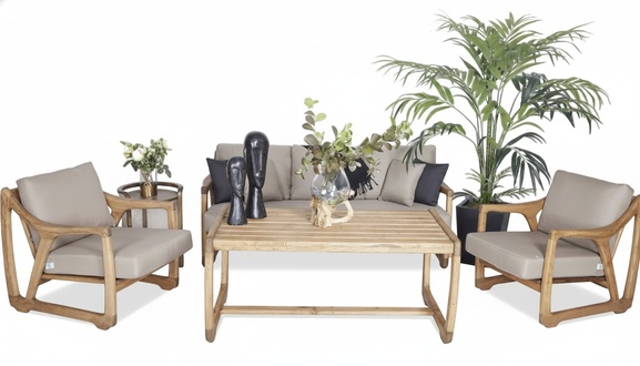 Moderne GartenmÃ¶bel Set Sofagarnitur 3+1+1 Sitzer Designer Esstisch Tisch