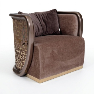 Moderner brauner Stoffsessel im eleganten Design