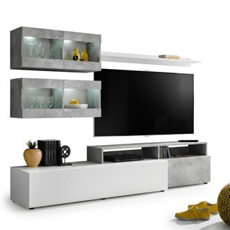 Moderner Wohnwand Grau Luxus Wandschrank Wohnzimmer TV StÃ¤nder MÃ¶bel
