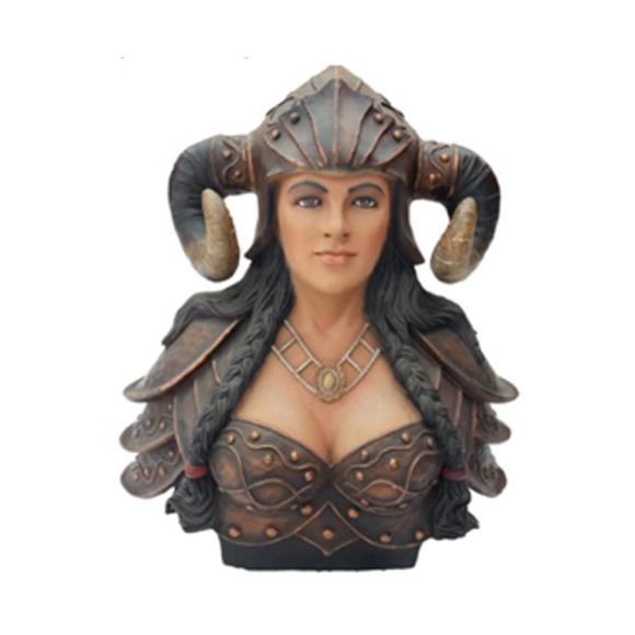 BÃ¼ste Eines Kriegers in Einem Helm mit HÃ¶rnern Statue Wikinger Statuen