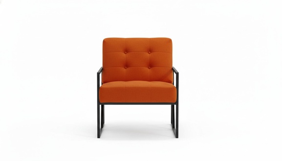 Orange Sessel Wohnzimmer LuxusmÃ¶bel Hochwertige Metallbeine Textil Neu