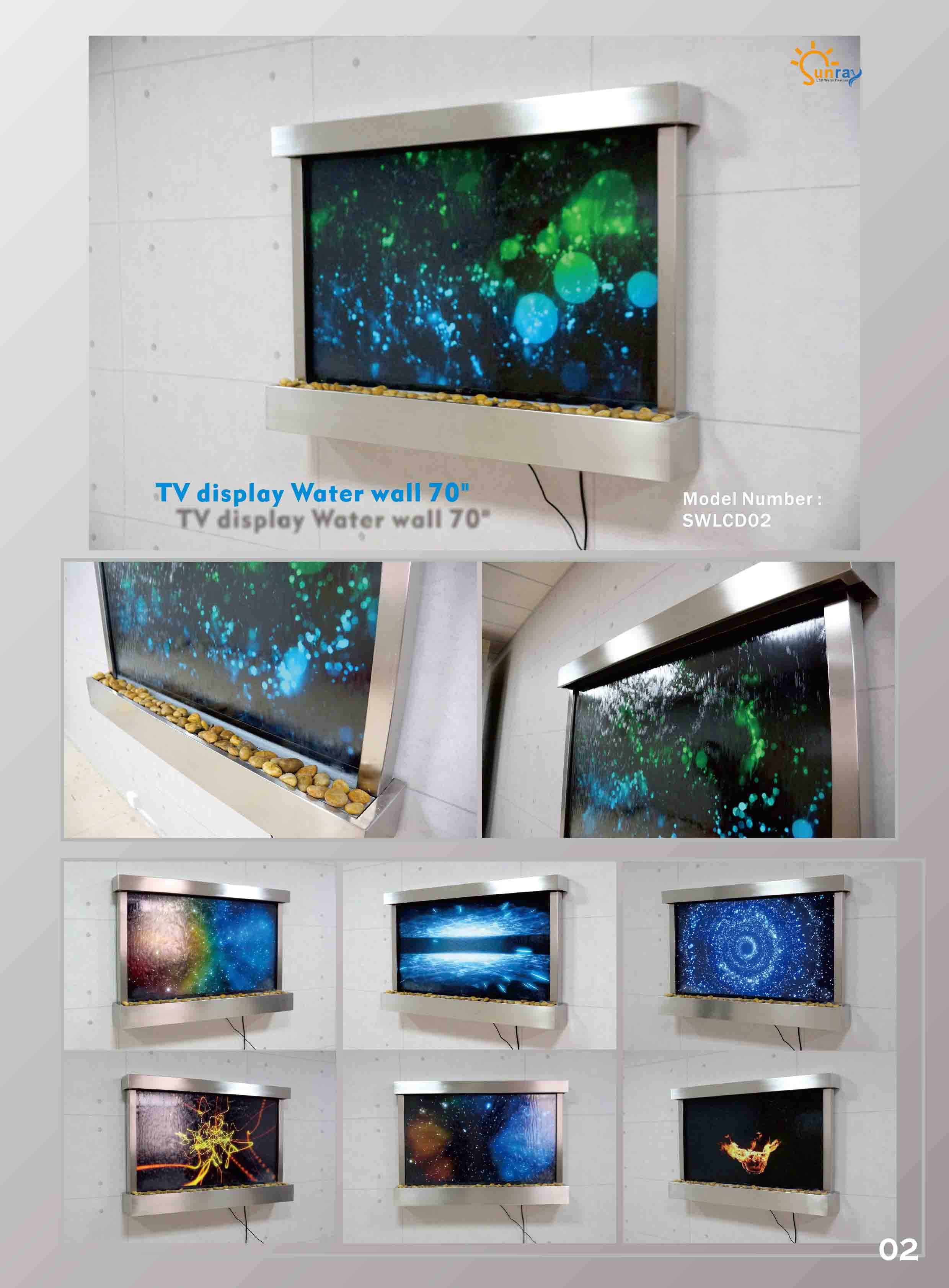 LED Wasserwand Designer Wasser SÃ¤ulen Wasserfall Bild Rahmen 138x98