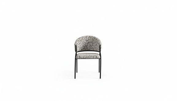 Polster Gemusterter Einsitzer Designer Polsterstuhl Esszimmer StÃ¼hle