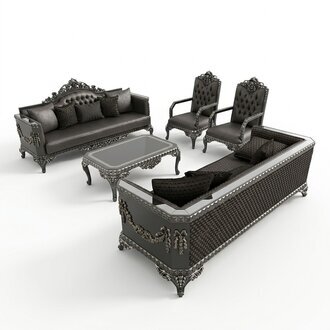 PrestigetrÃ¤chtige 3+3+1 Wohnzimmer Garnitur Wohnzimmer set zwei Sofas und sessel
