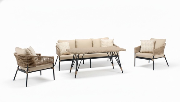 RattanmÃ¶bel Sofagarnitur Garten Terrasse Set Outdoor Lounge MÃ¶bel Balkon 4tlg.