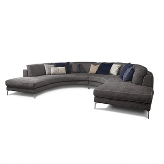Runde Luxus Wohnlandschaft Eckcouch Eckgarnitur Polster MÃ¶bel Sofa