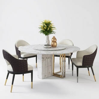 Runder Luxus Tisch Design Tische Rund Stein MÃ¶bel Esszimmer Esstische Modern Neu