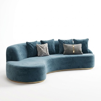 Samt Sofa 4 Sitzer Polster Textil Modern Relax Sitz Luxus MÃ¶bel Ecksofa Rund Neu