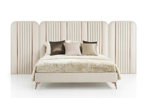 Schlafzimmer Doppelbett Beiges Bettgestell Kingsize Bett Luxus MÃ¶bel