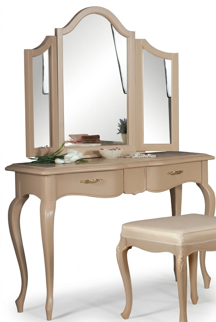 Schminktisch mit Spiegel Schlafzimmer MÃ¶bel Design Nachttisch Hocker 2tlg.