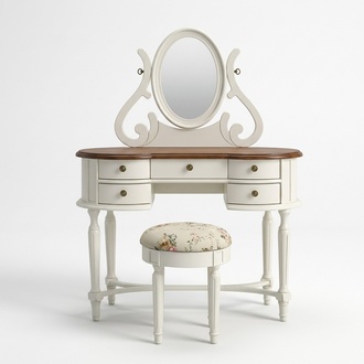 Schminktisch Spiegel Hocker Komplett Kommode Schlafzimmer LandhausmÃ¶bel Konsole