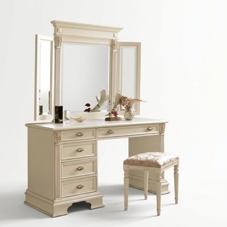 Schminktisch Spiegel Hocker Komplett Kommode Set Schlafzimmer Neu 3tlg.