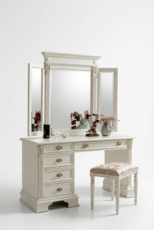 Schminktisch Spiegel Hocker Deko Komplett Set Kommode Schlafzimmer Neu