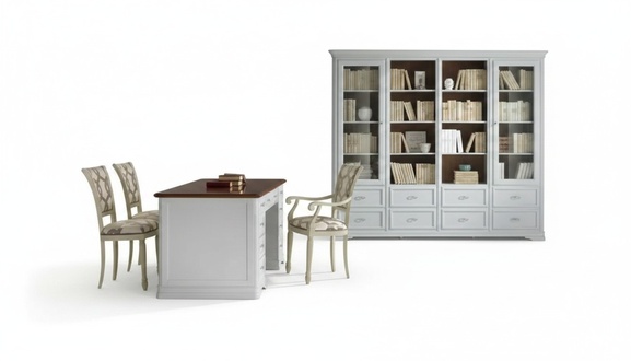 Schreibtisch BÃ¼cherregal 2x StÃ¼hle Regal Holz Schrank WeiÃ Schrank