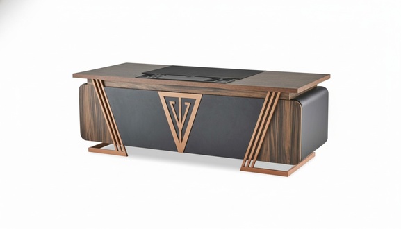 Schreibtisch BÃ¼rotisch Braun Bronze BÃ¼roeinrichtung BÃ¼ro Holz Modern