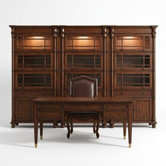 Schreibtisch Chef Tische BÃ¼ro Klassisches Zimmer Schrank Sessel Holz