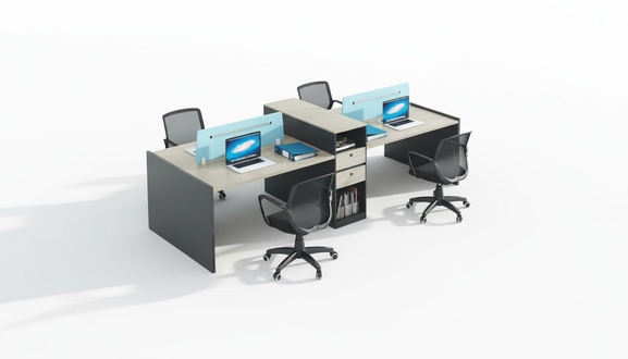 Schreibtisch Co-Working-Tisch TeambÃ¼rotisch Gemeinschaftsschreibtisch 4 Personen
