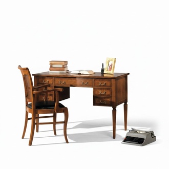 Schreibtisch und Stuhl aus Holz mit Armlehnen BÃ¼cherregal BÃ¼romÃ¶bel Design