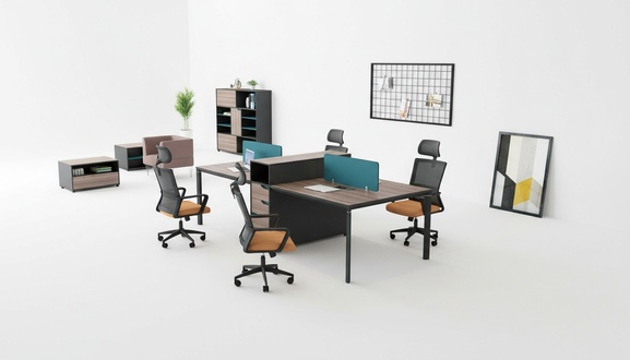 Schreibtisch workstation tisch 4 arbeitsplÃ¤tze counter holz tische bÃ¼ro