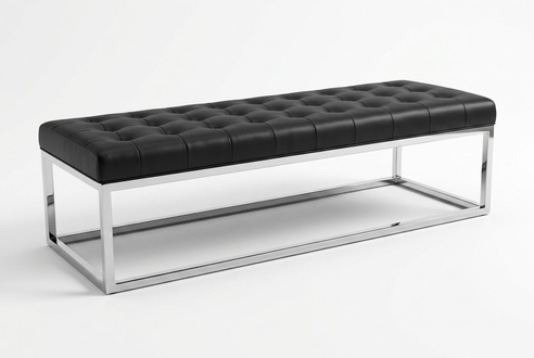 Schwarzer Holz-Hocker im eleganten Design fÃ¼r Wohnzimmer