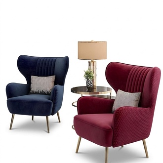 Sessel Club Lounge Designer Lehn Stuhl Polster Sofa 1 Sitzer Fernseh Ohren Neu