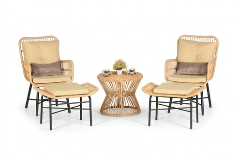 Set 5tlg Sessel Hocker Couchtisch Schaukelstuhl GartenMÃ¶bel Rattan Terrasse
