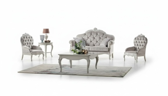 Sofagarnitur 2 Sitzer Garnitur Samt Sessel Couchtisch Luxus Sofas Stoff