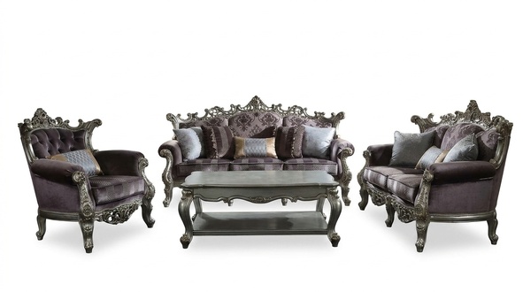 Sofagarnitur 4+1+1 Sitzer Couchtisch 4tlg. Set Design Sofa Couchen Barock