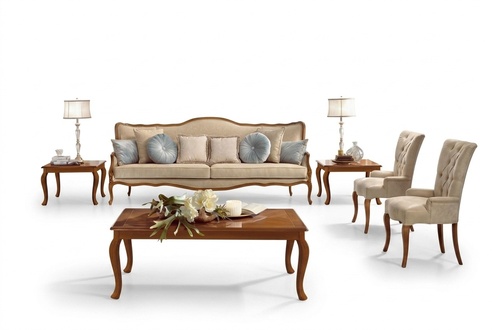 Sofagarnitur 6tlg. Klassische MÃ¶bel Sofa Sessel Beistell Tisch Couchtisch Holz