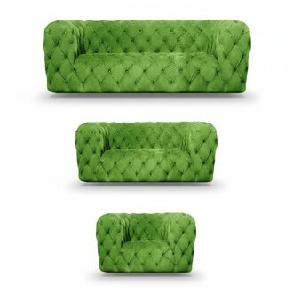 Sofagarnitur GrÃ¼n Luxus Chesterfield 3tlg Wohnzimmer Modern SitzmÃ¶bel Sofas
