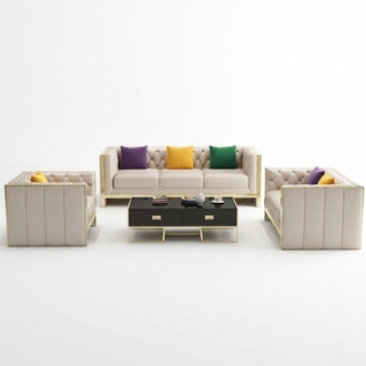 Sofagarnitur mit Polster Sofa Sitz Leder Garnitur 3+2 Sitzer Modern WeiÃ
