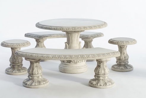 Stein Tisch Terrasse Garten Deko MÃ¶bel Edles Antik Stil Design Tische
