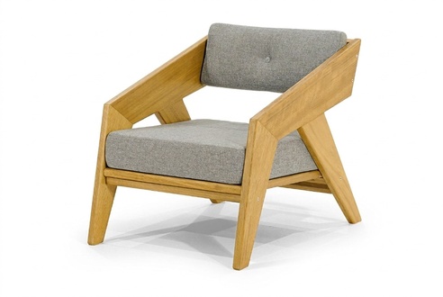 Stilvoller Grauer Sessel Designer GartenmÃ¶bel Outdoor Holz Einsitzer