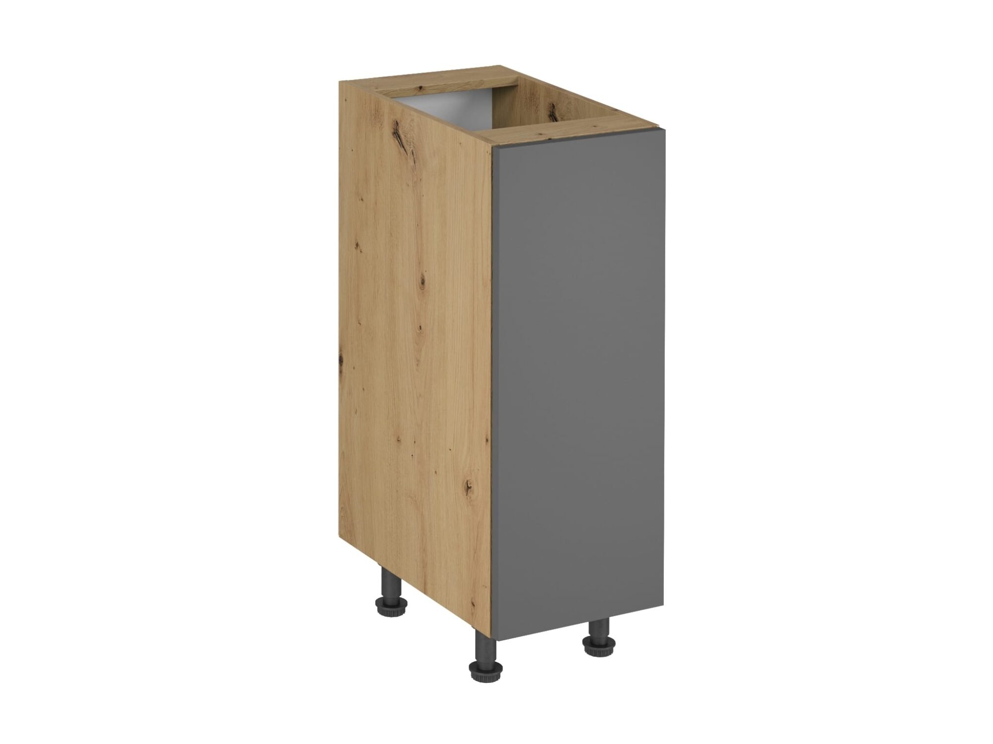 KÃCHENARBEITSPLATTE MIT REGALBÃDEN IN GRAU FÃR KÃCHE D30 (P/L)