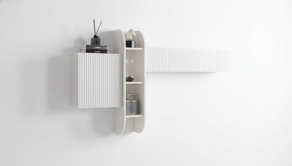 Wandregal Schrankwand Wandboard HÃ¤ngeregal Wohnwand Wohnzimmer WeiÃ