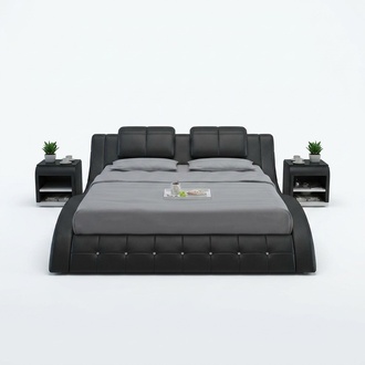 Wasserbett Doppel Bett Betten Komplett Lederbett Polsterbett Wasser LB8824B