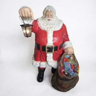 Weihnachtsmann Figur Statue Aussenleuchte Dekoration Nikolaus