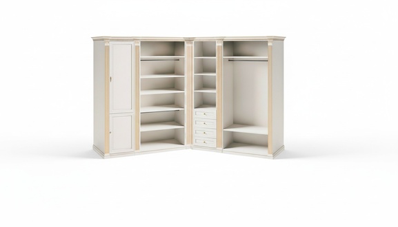 WeiÃer Stilvoller Eckschrank Massivholz Exklusive Schlafzimmer MÃ¶bel